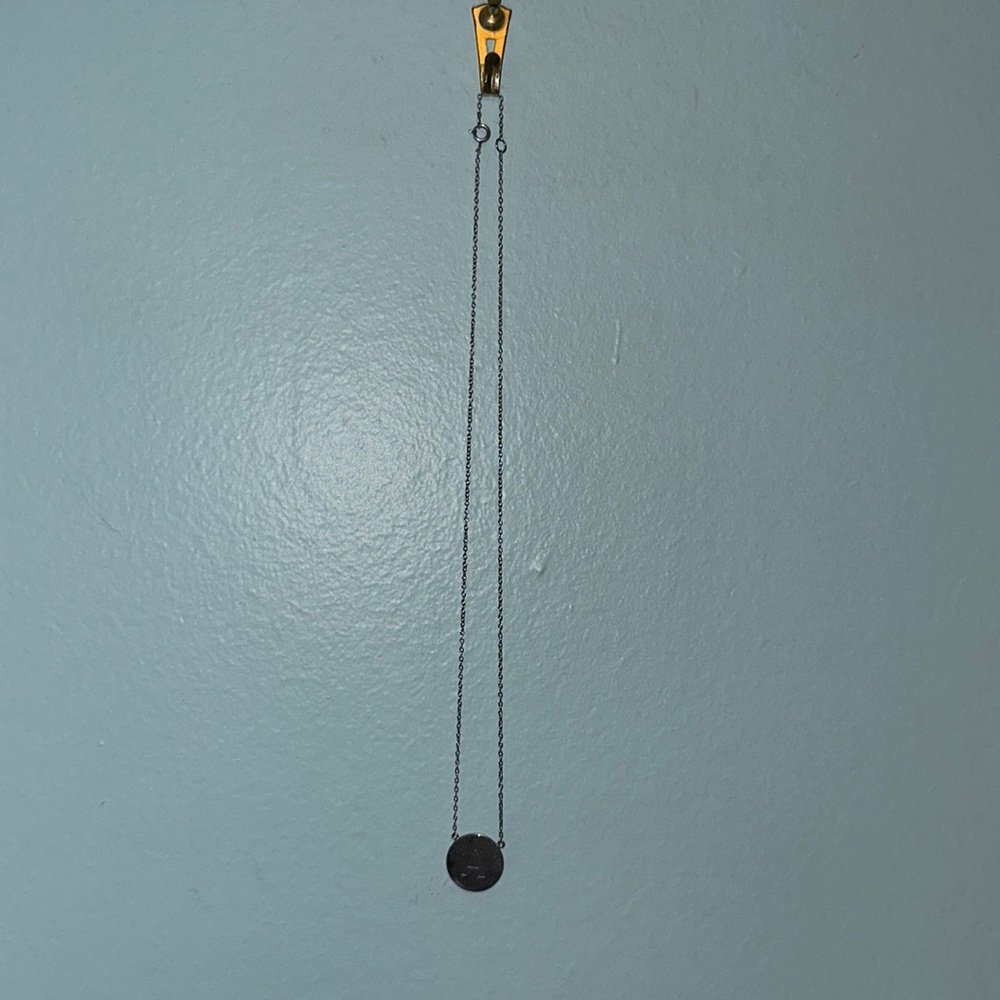 Silver Necklace with Round “A” Pennant